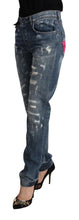 Blue Distressed Denim BOYFRIEND Skinny Jeans Dolce & Gabbana
