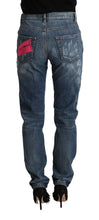 Blue Distressed Denim BOYFRIEND Skinny Jeans Dolce & Gabbana