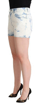 White Blue Dye Cotton Mid Waist Denim Shorts Dolce & Gabbana