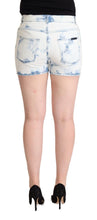 White Blue Dye Cotton Mid Waist Denim Shorts Dolce & Gabbana