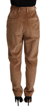 Brown Corduroy Cotton Trouser Tapered Pants Dolce & Gabbana