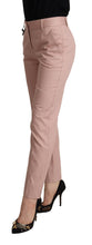Pink Cotton Mid Waist Trouser Tapered Pants Dolce & Gabbana