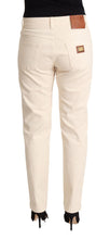White Cotton Skinny Denim Women Jeans Pants Dolce & Gabbana