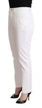 White Cotton Mid Waist Denim Tapered Jeans Dolce & Gabbana