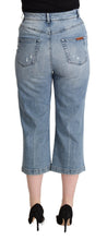 Blue Tattered Cotton Denim Capri Cropped Jeans Dolce & Gabbana