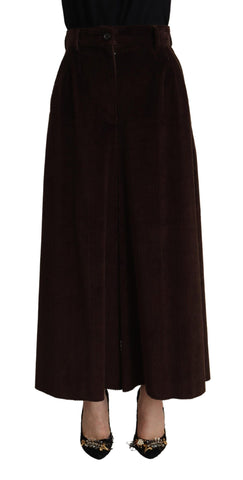 Bordeaux Corduroy Cotton Trouser Wide Leg Pants Dolce & Gabbana
