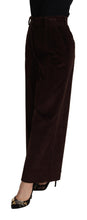 Black Cotton High Waist Trouser Wide Leg Pants Dolce & Gabbana