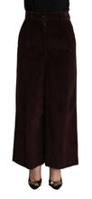 Black Cotton High Waist Trouser Wide Leg Pants Dolce & Gabbana