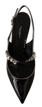 Black Patent Leather Crystal Slingbacks Shoes Dolce & Gabbana