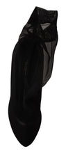 Black Stretch Tulle Stretch Boots Shoes Dolce & Gabbana