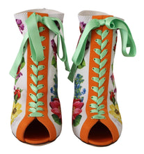 White Jersey Stretch Boots Open Toes Heels Shoes Dolce & Gabbana