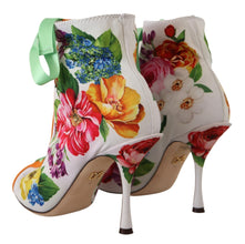 White Jersey Stretch Boots Open Toes Heels Shoes Dolce & Gabbana