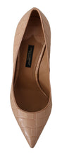 Beige Leather Bellucci Heels Pumps Shoes Dolce & Gabbana