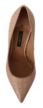 Beige Leather Bellucci Heels Pumps Shoes Dolce & Gabbana