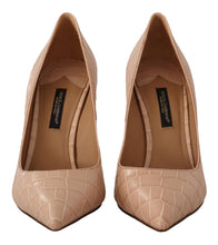Beige Leather Bellucci Heels Pumps Shoes Dolce & Gabbana