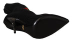 Black Stretch Socks Red Roses Booties Shoes Dolce & Gabbana