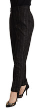 Black Striped High Waist Tapered Pants Dolce & Gabbana
