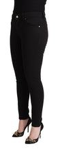Black Cotton Mid Waist Denim Slim Fit Jeans Dolce & Gabbana