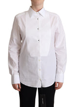White Cotton Dress Collared Long Sleeves Shirt Top Dolce & Gabbana
