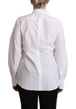 White Cotton Dress Collared Long Sleeves Shirt Top Dolce & Gabbana