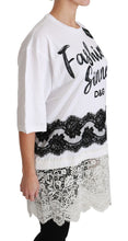 White Fashion Sinner Cotton Lace T-shirt Top Dolce & Gabbana