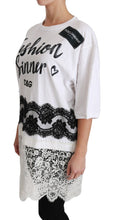 White Fashion Sinner Cotton Lace T-shirt Top Dolce & Gabbana