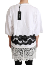 White Fashion Sinner Cotton Lace T-shirt Top Dolce & Gabbana