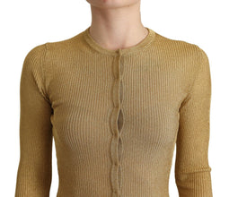 Gold Viscose Blend Buttons Cardigan Sweater Dolce & Gabbana