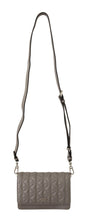 Elegant Grey Leather Crossbody Bag Karl Lagerfeld