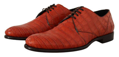 Orange Exotic Leather Dress Derby Shoes Dolce & Gabbana