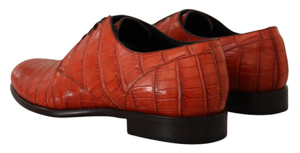 Orange Exotic Leather Dress Derby Shoes Dolce & Gabbana