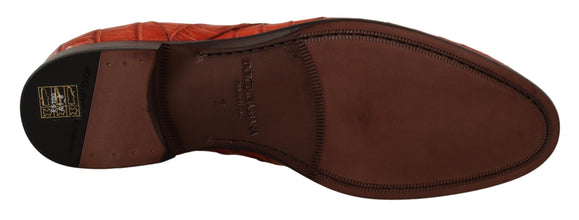 Orange Exotic Leather Dress Derby Shoes Dolce & Gabbana
