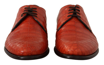 Orange Exotic Leather Dress Derby Shoes Dolce & Gabbana