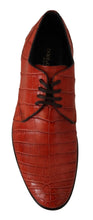 Orange Exotic Leather Dress Derby Shoes Dolce & Gabbana