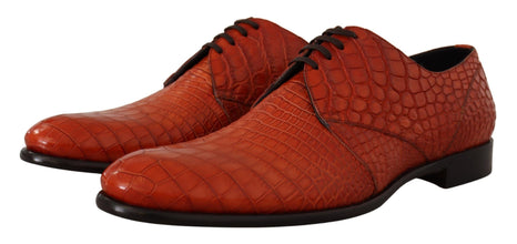 Orange Exotic Leather Dress Derby Shoes Dolce & Gabbana