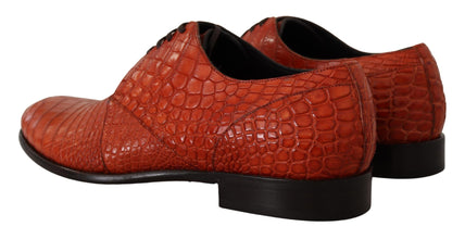 Orange Exotic Leather Dress Derby Shoes Dolce & Gabbana