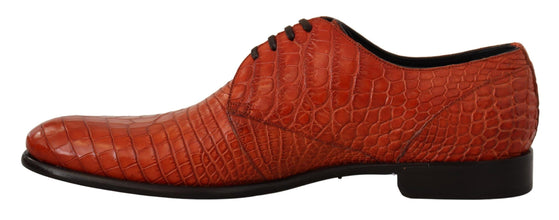 Orange Exotic Leather Dress Derby Shoes Dolce & Gabbana