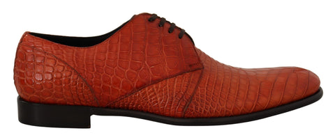 Orange Exotic Leather Dress Derby Shoes Dolce & Gabbana