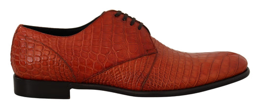 Orange Exotic Leather Dress Derby Shoes Dolce & Gabbana