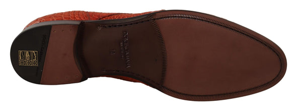 Orange Exotic Leather Dress Derby Shoes Dolce & Gabbana