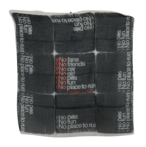 Dark Gray Wool Foulard Branded Scarf Costume National
