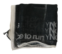 Dark Gray Wool Foulard Branded Scarf Costume National