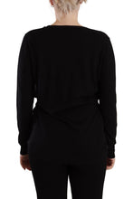 Black Wool V-neck Long Sleeves Pullover Top Dolce & Gabbana