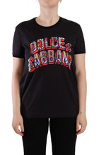 Black Logo Print Cotton Crew Neck Tee T-shirt Dolce & Gabbana
