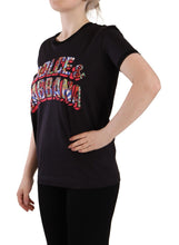 Black Logo Print Cotton Crew Neck Tee T-shirt Dolce & Gabbana