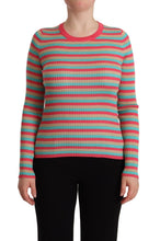 Multicolor Stripes Silk Crew Neck Pullover Top Dolce & Gabbana