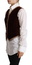 Bordeaux Velvet Cotton V-neck Sleeveless Vest Top Dolce & Gabbana