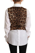 Brown Checkered Leopard V-neck Sleeveless Vest Top Dolce & Gabbana