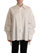 White Cotton Button Up Collared Long Sleeve Top Dolce & Gabbana