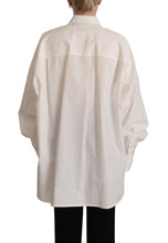 White Cotton Button Up Collared Long Sleeve Top Dolce & Gabbana